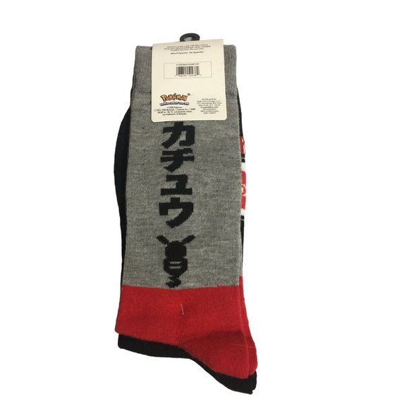 POKEMON Men's Crew Socks Pikachu Size 10-13 Set of 2 - Picture 2 of 2